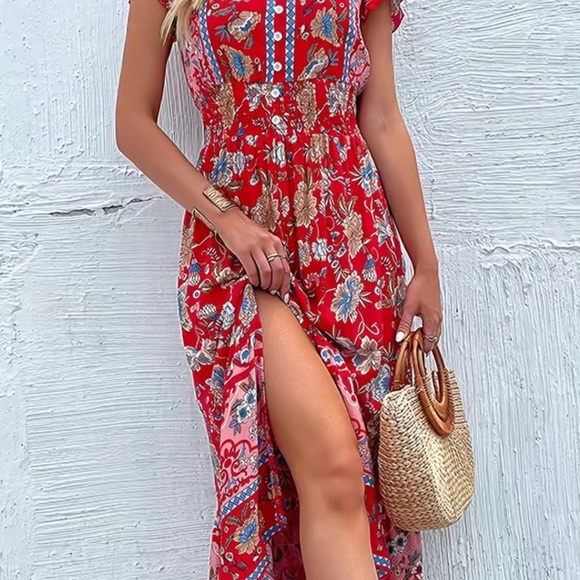 TRIBAL PRINT RUCHED DRESS - Picture 10 of 14